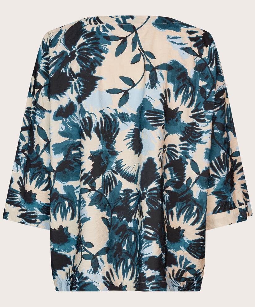 blouse à manches 3/4 en viscose mélangée, Reflect Pond