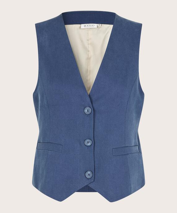 gilet féminin en mélange de coton, Sargasso Sea
