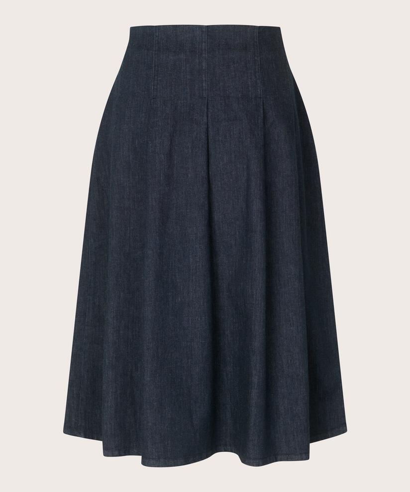 jupe en jean à plis, Dark Denim