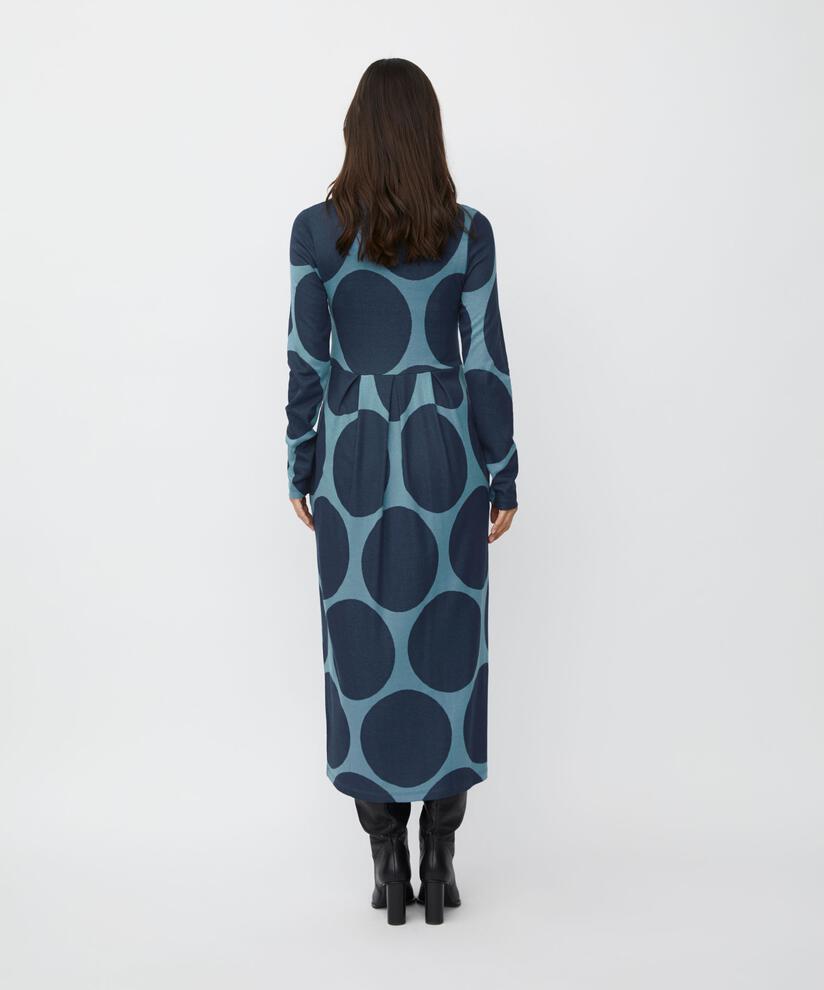 Robe Tulipe En Jersey Col Rond Avec Boutons, Proven Blue