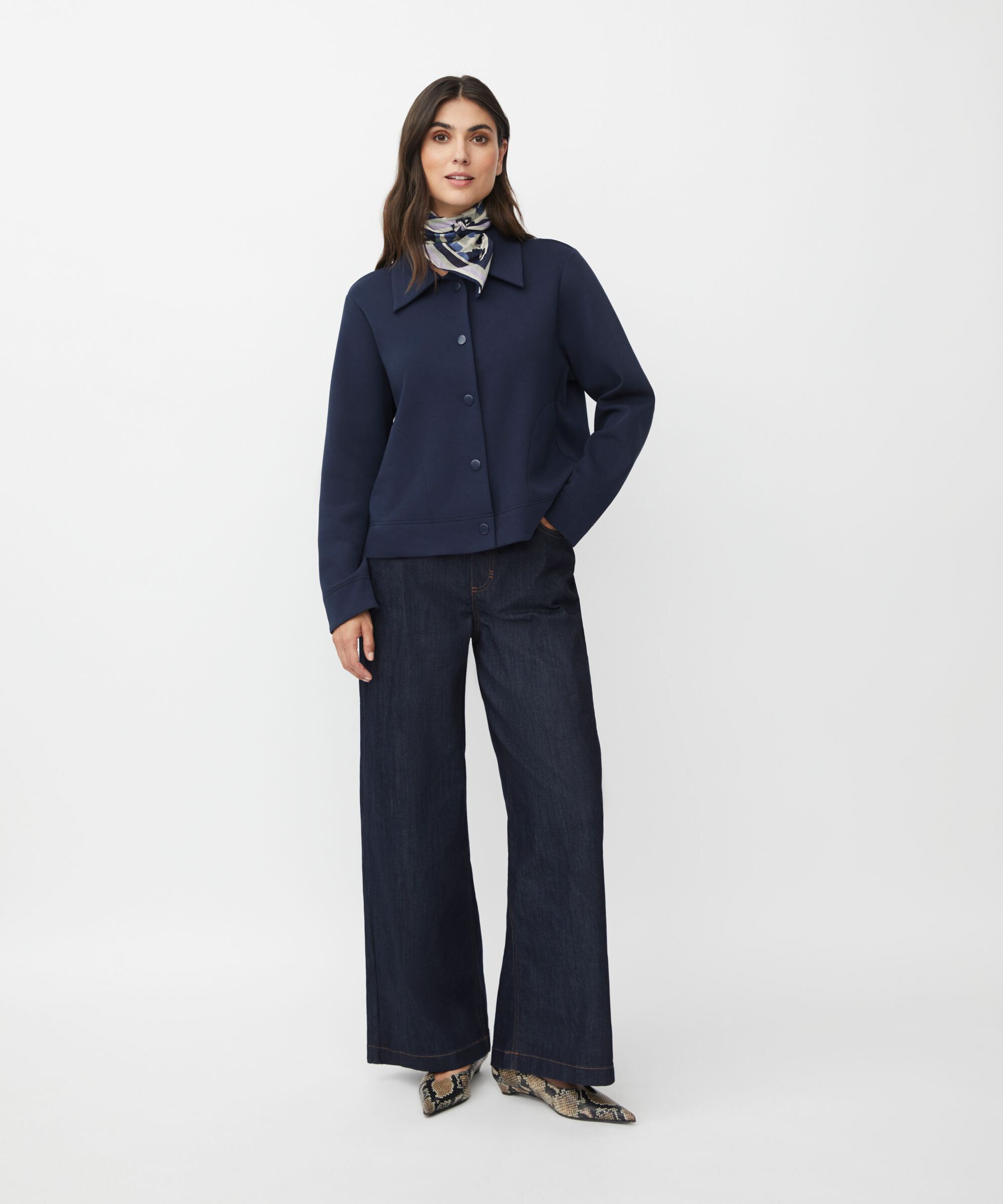 veste courte en jersey épais, Navy Blazer