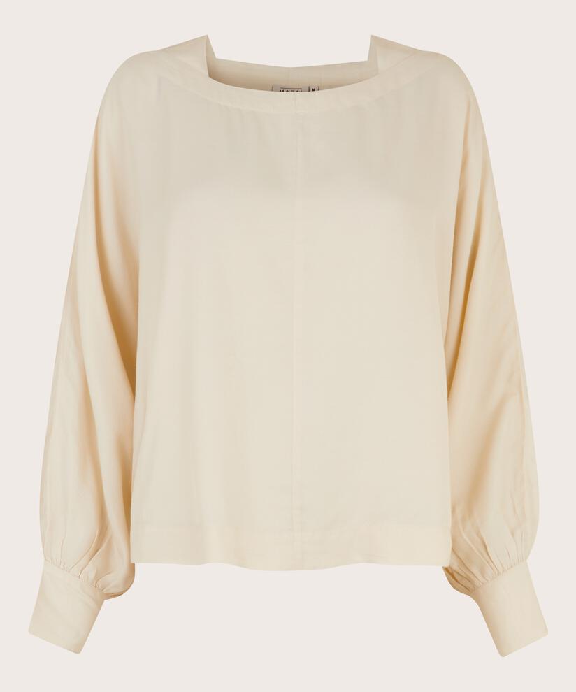 blouse en viscose à encolure carrée, Whitecap