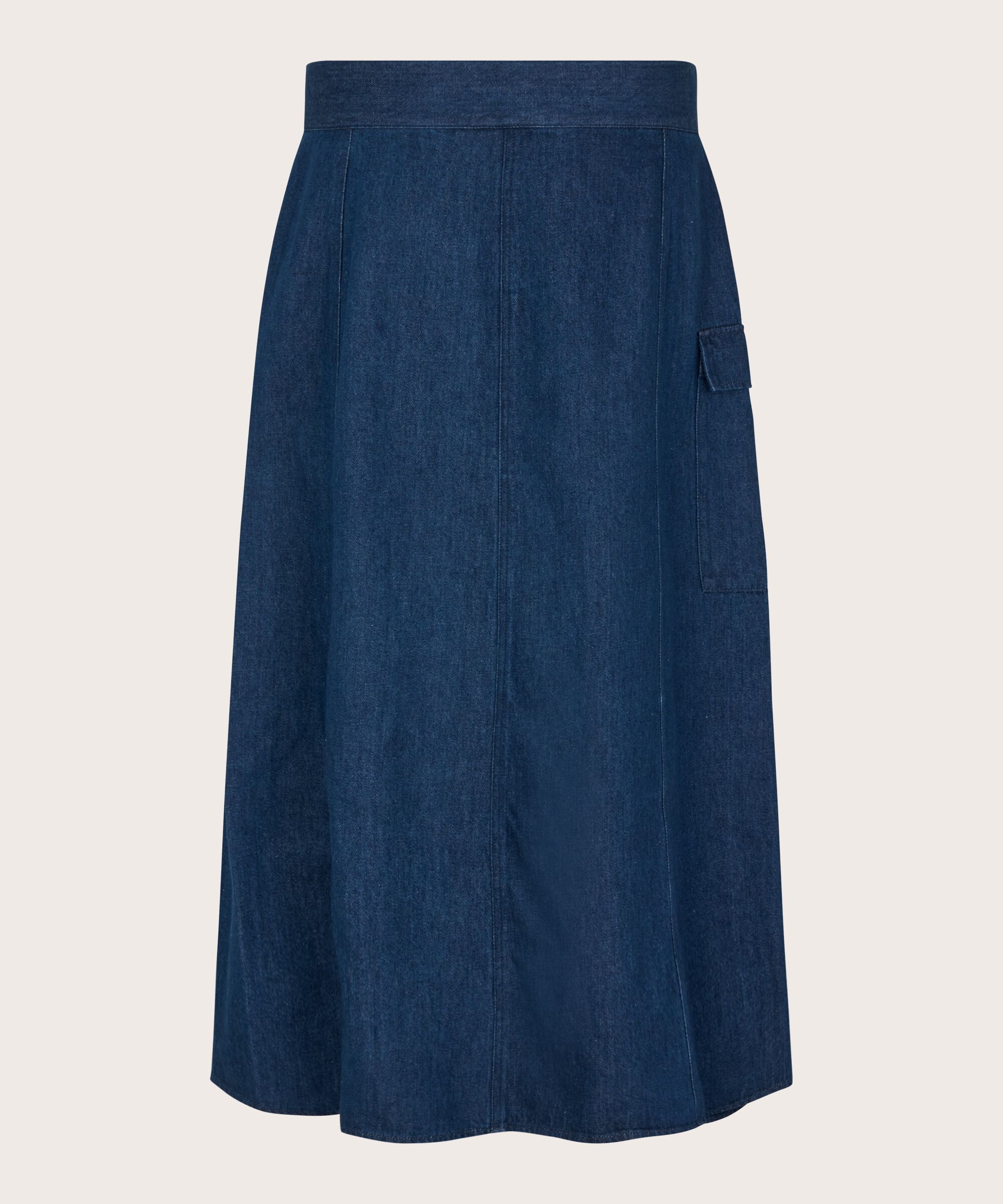 jupe en jean avec ceinture et effet portefeuille, Dark Denim