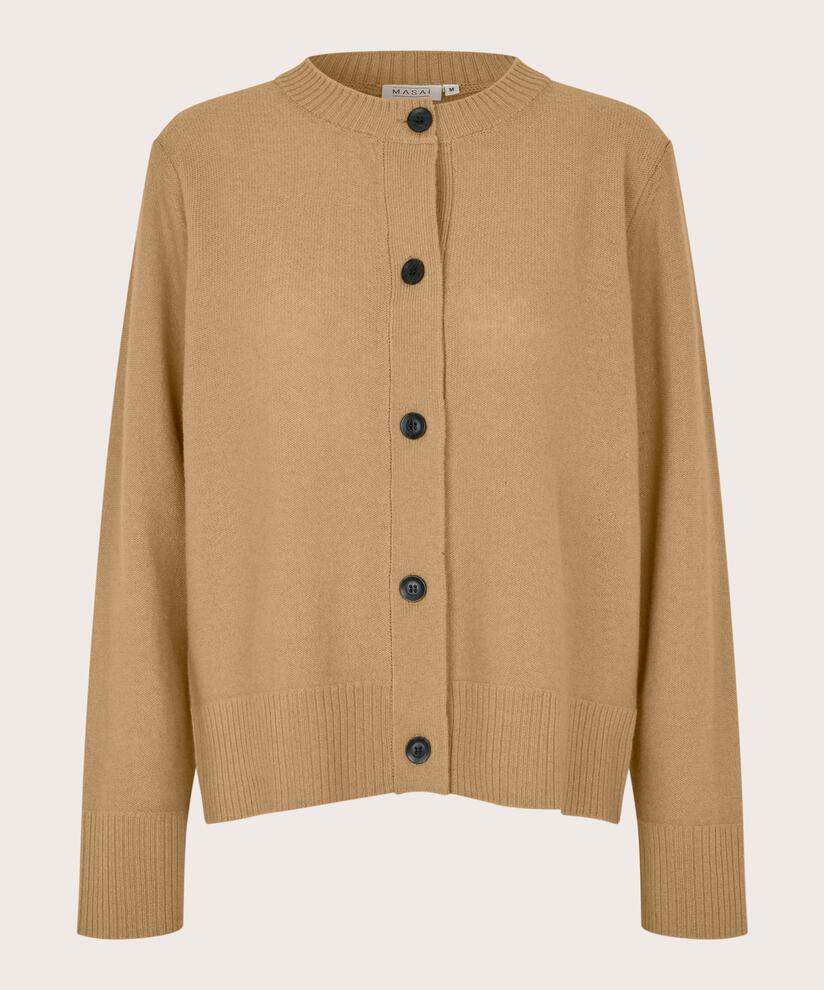 cardigan en laine avec boutons contrastés, Travertine