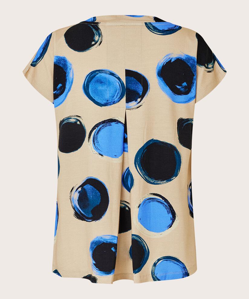 T-shirt Imprimé À Col En V, Ultramarine