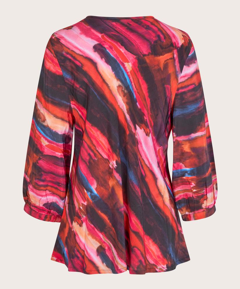 Blouse En Viscose Imprimée À Col V, Sun Tomato