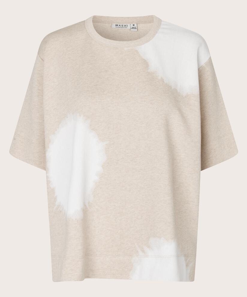 t-shirt à col rond en qualité sweat, Beige melange