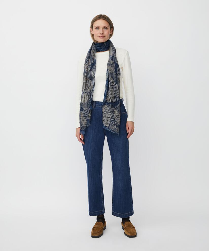 écharpe à motifs bleus en pure laine, Proven Blue