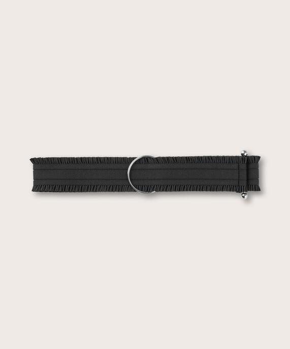 ceinture élastique avec boucle argentée, Black