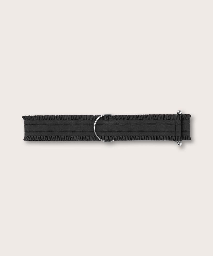 ceinture élastique avec boucle argentée, Black