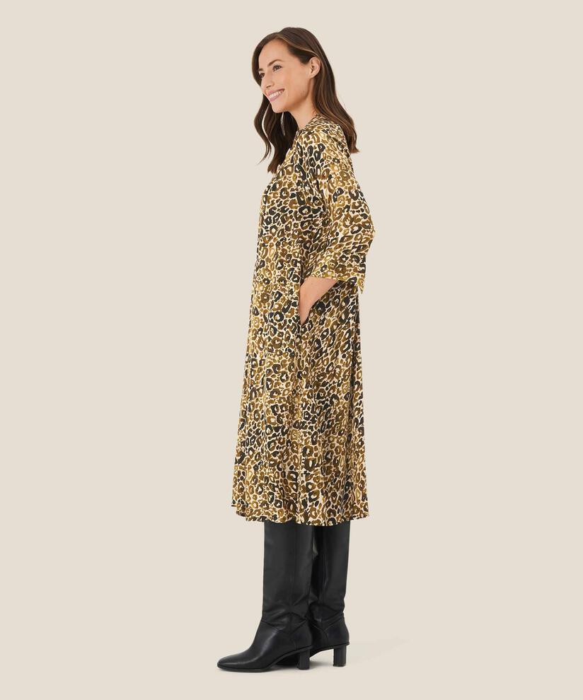 ROBE EN VISCOSE MANCHES TROIS-QUARTS, Plantation