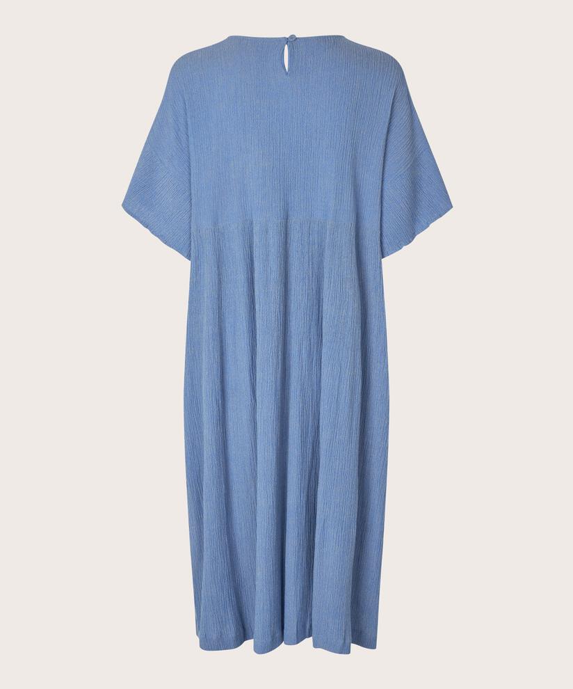robe en coton mélangé avec bouton au cou, Nebulas Blue