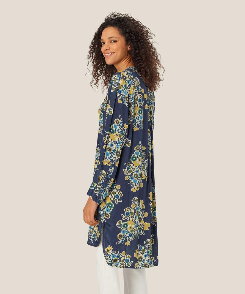 tunique fleurie en viscose avec col en V, Mood Indigo