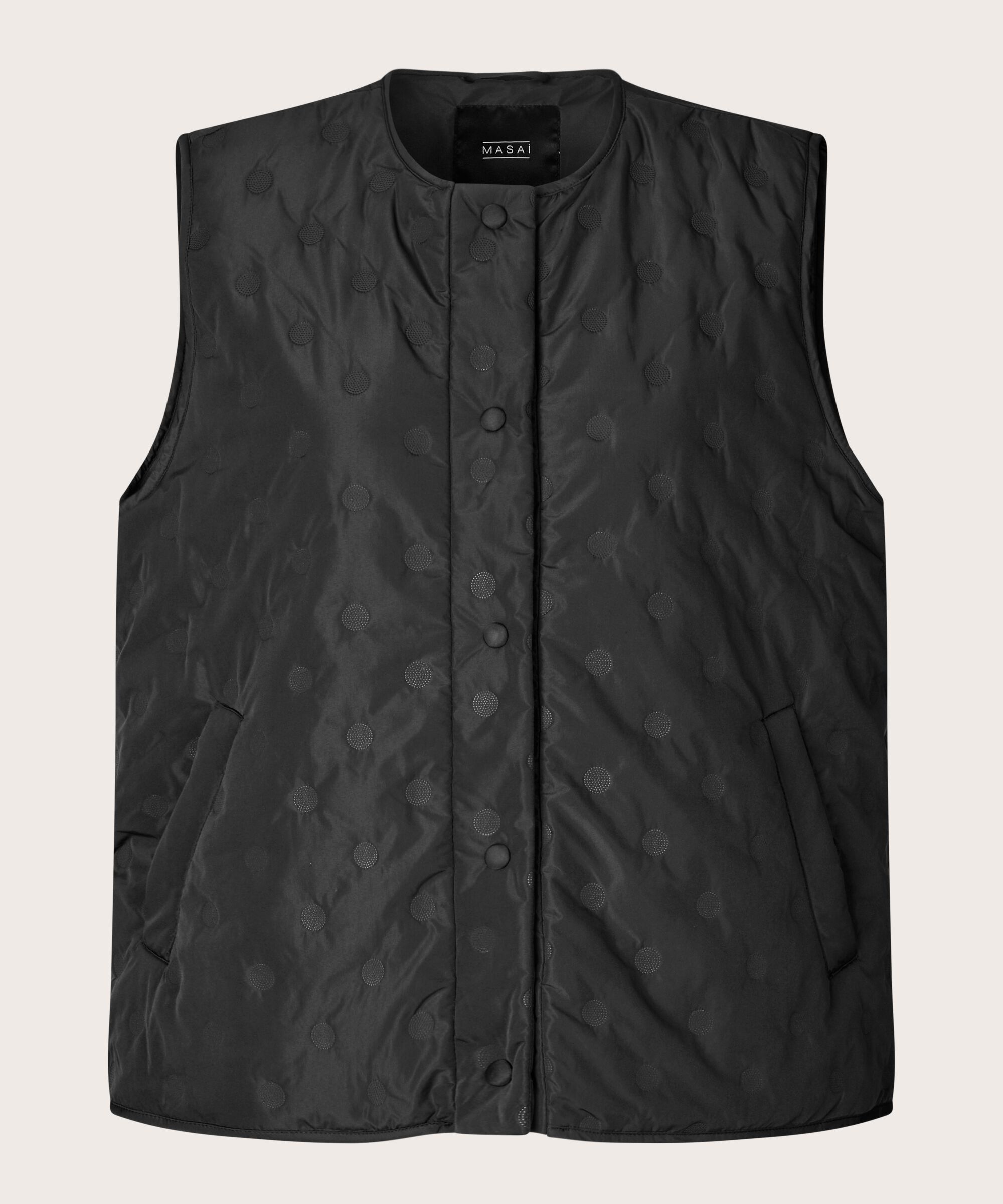 gilet matelassé avec fermeture à bouton-pression, Black