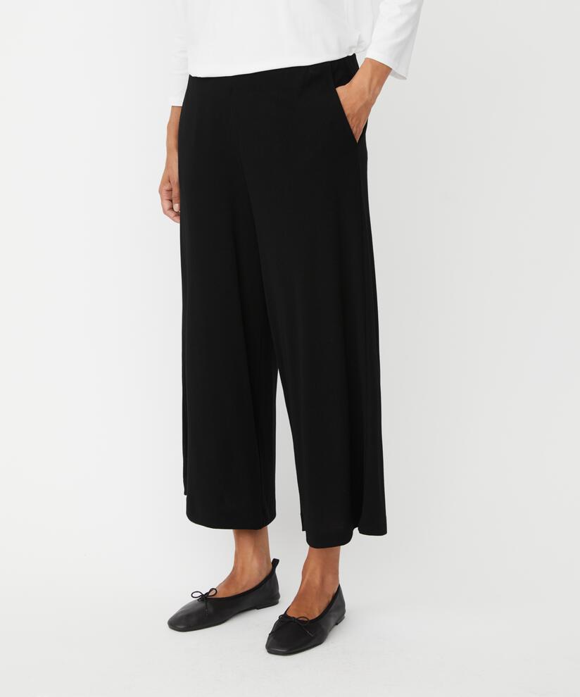 pantalon court en jersey avec taille élastique, Black
