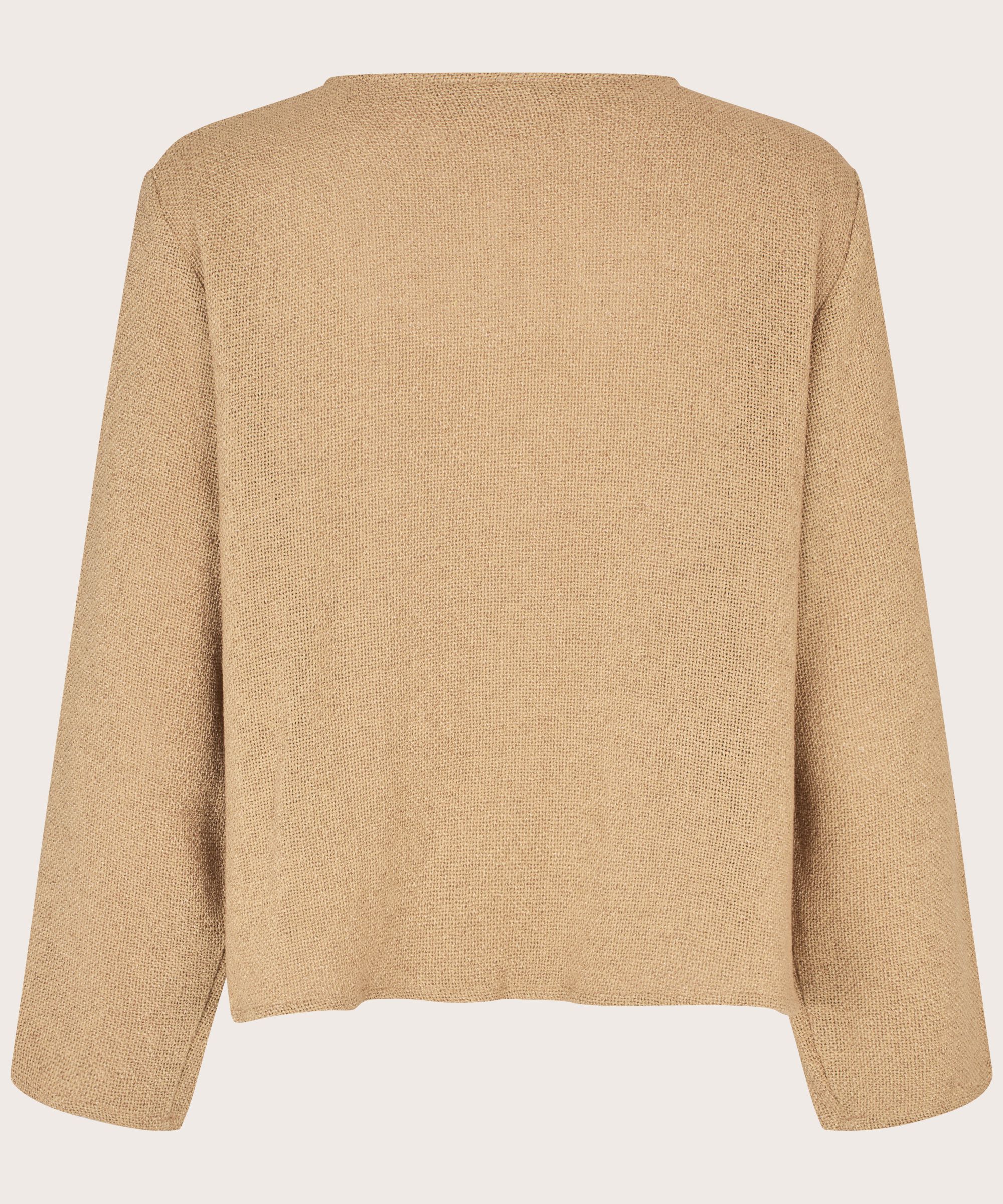veste bouclée avec poches et boutons dorés, Travertine