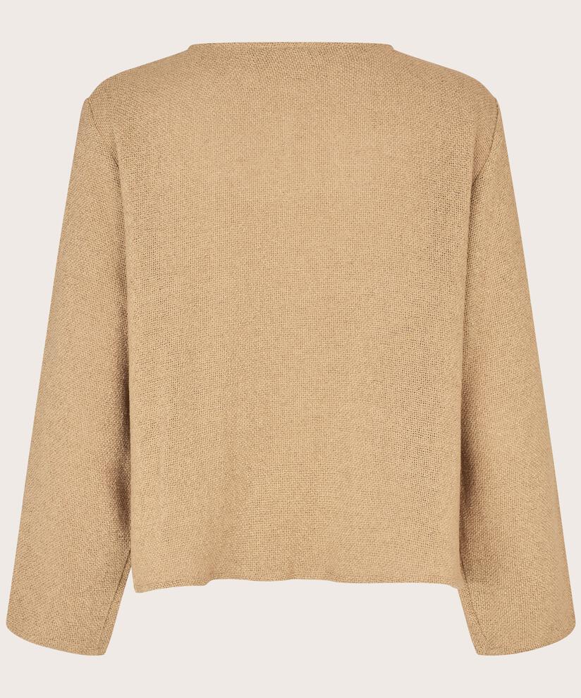 veste bouclée avec poches et boutons dorés, Travertine