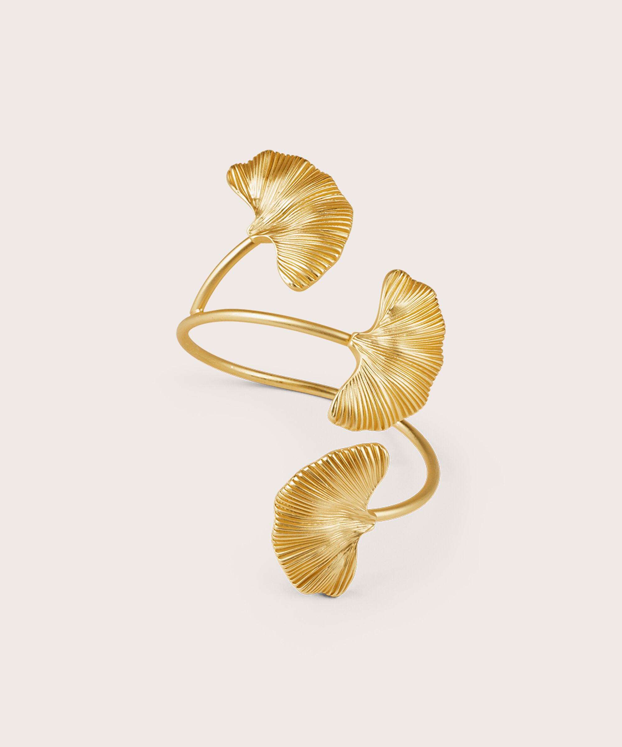 bracelet plaqué or avec motif feuilles, Gold
