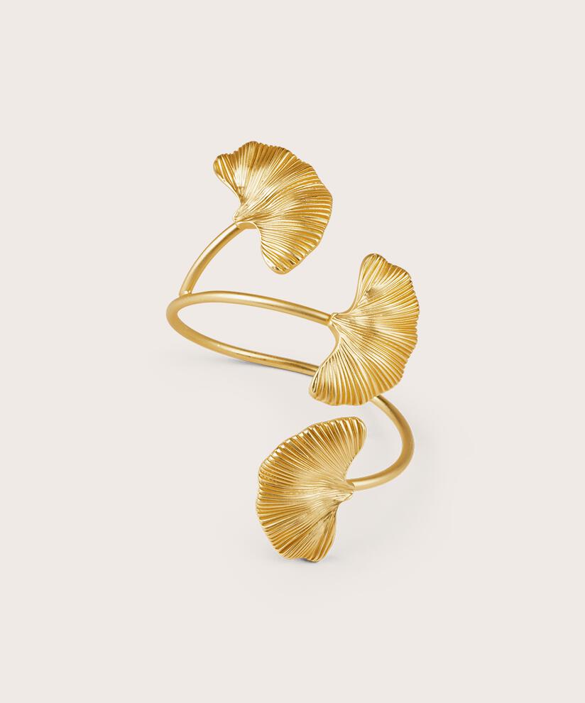 bracelet plaqué or avec motif feuilles, Gold