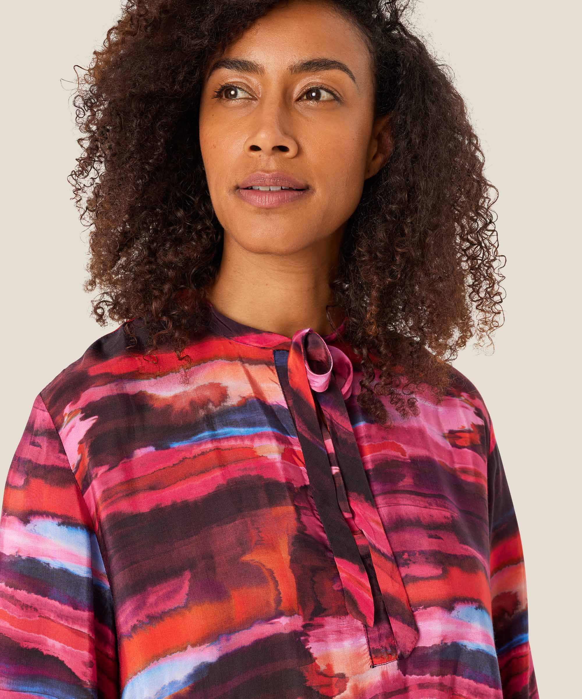 robe en viscose avec liens au cou, Sun Tomato