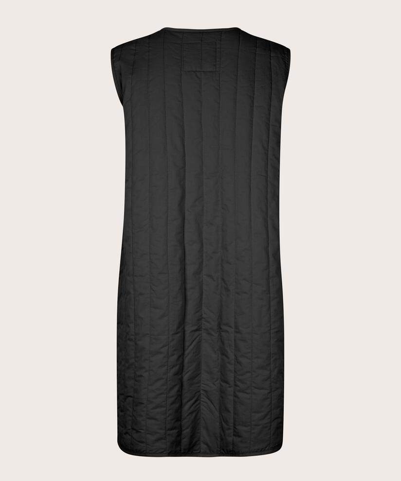 gilet matelassé à col rond, Black