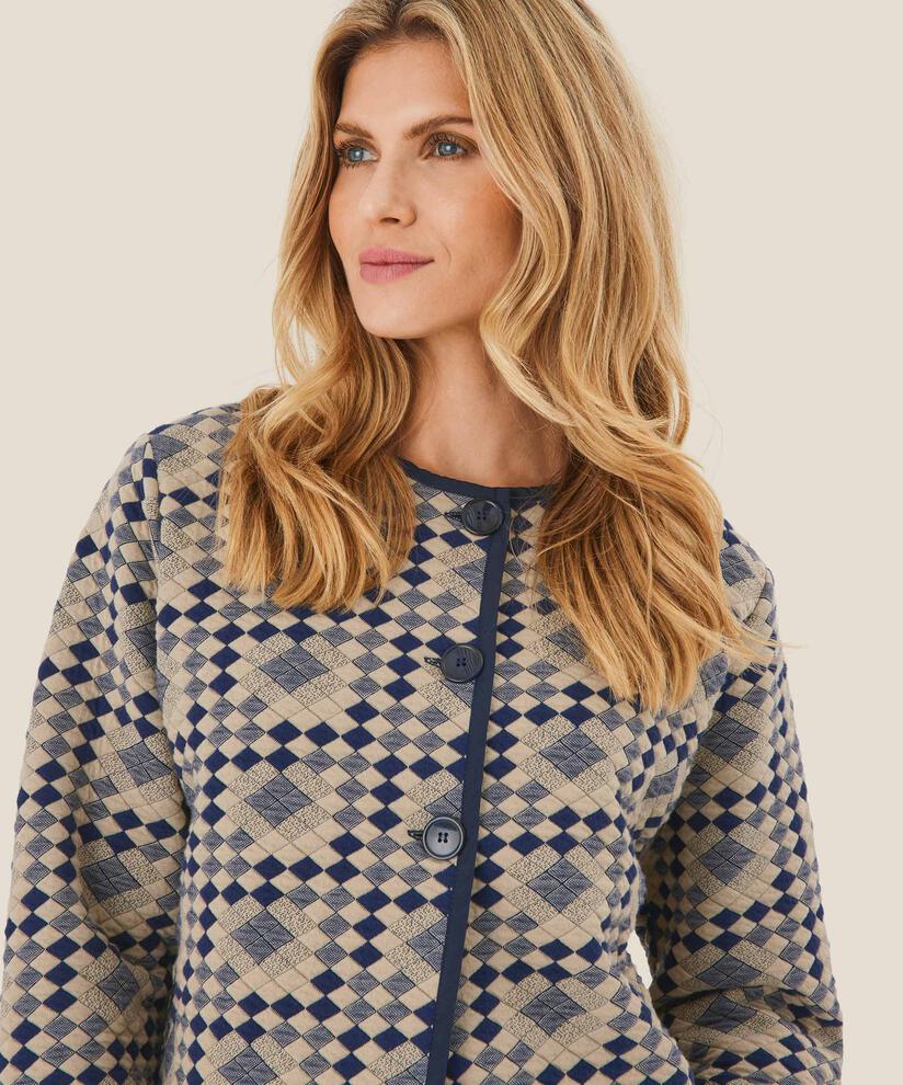 veste matelassée douce en jersey de coton, Maritime Blue