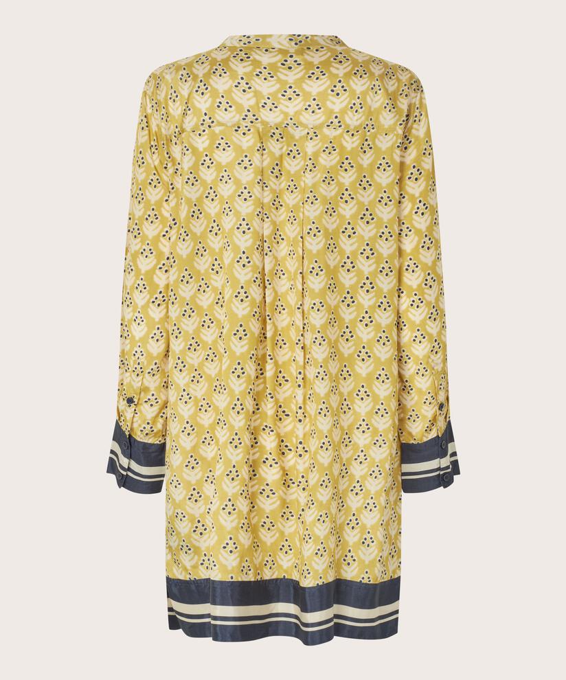 tunique en viscose à manches longues avec patte de boutonnage, Burnish Gold
