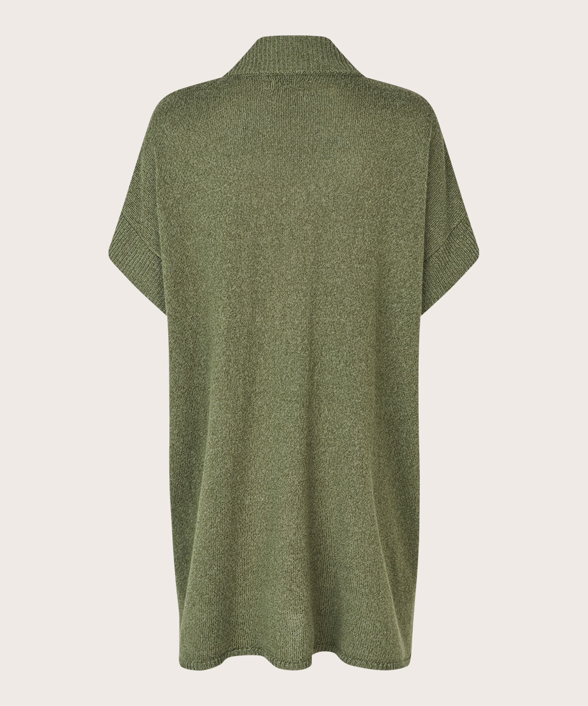 gilet long ouvert à manches courtes, D. Lichen Green