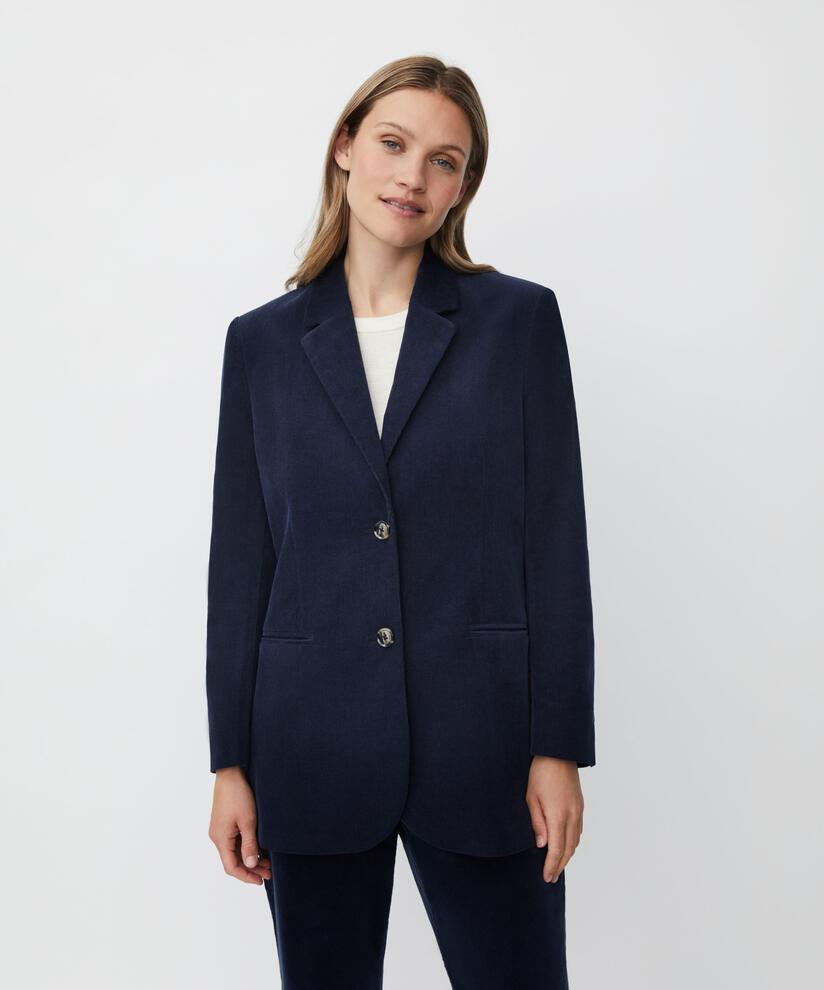 blazer classique en velours, Navy Blazer