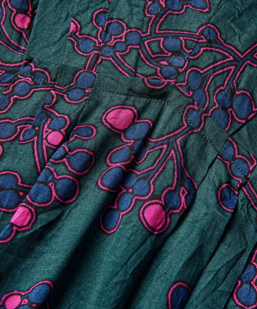 robe en viscose imprimée avec col en V, Reflect Pond