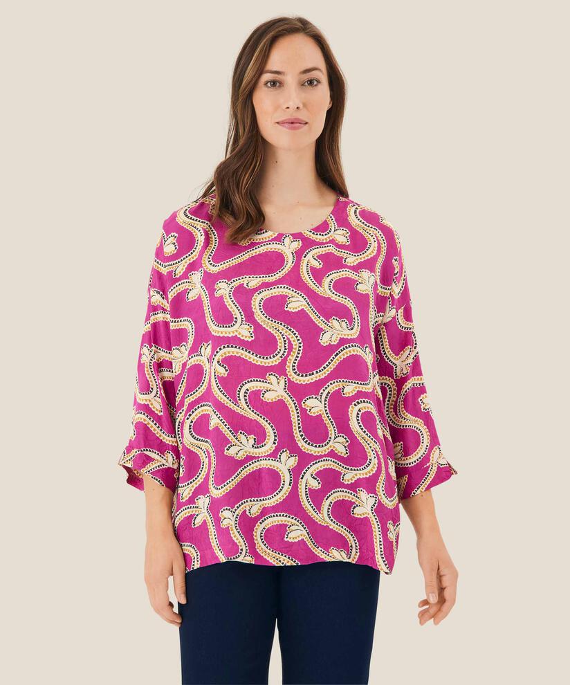 Blouse en viscose à manches 3/4, Wild Aster