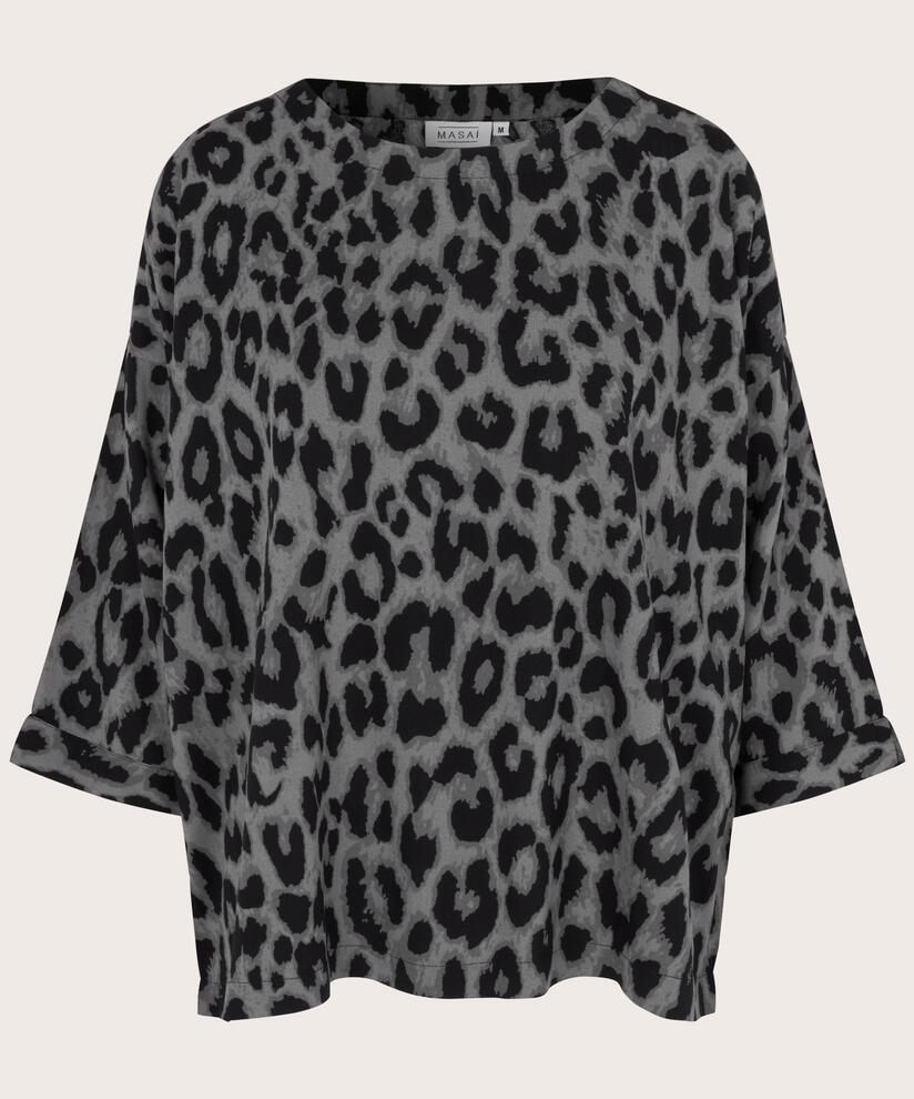 Blouse En Viscose À Manches 3/4, Steel Grey