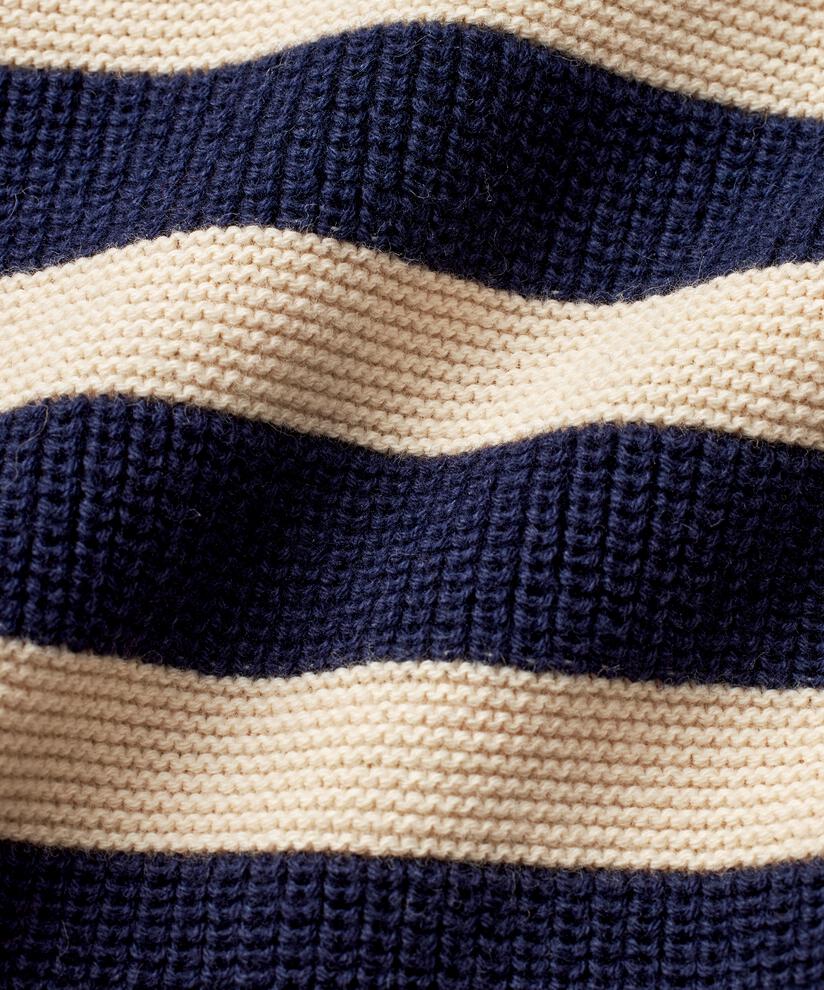 pull en maille rayé en coton, Maritime Blue