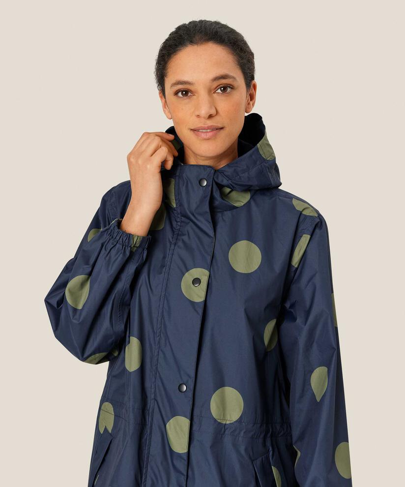 veste de pluie à pois avec capuche et poches, Mood Indigo