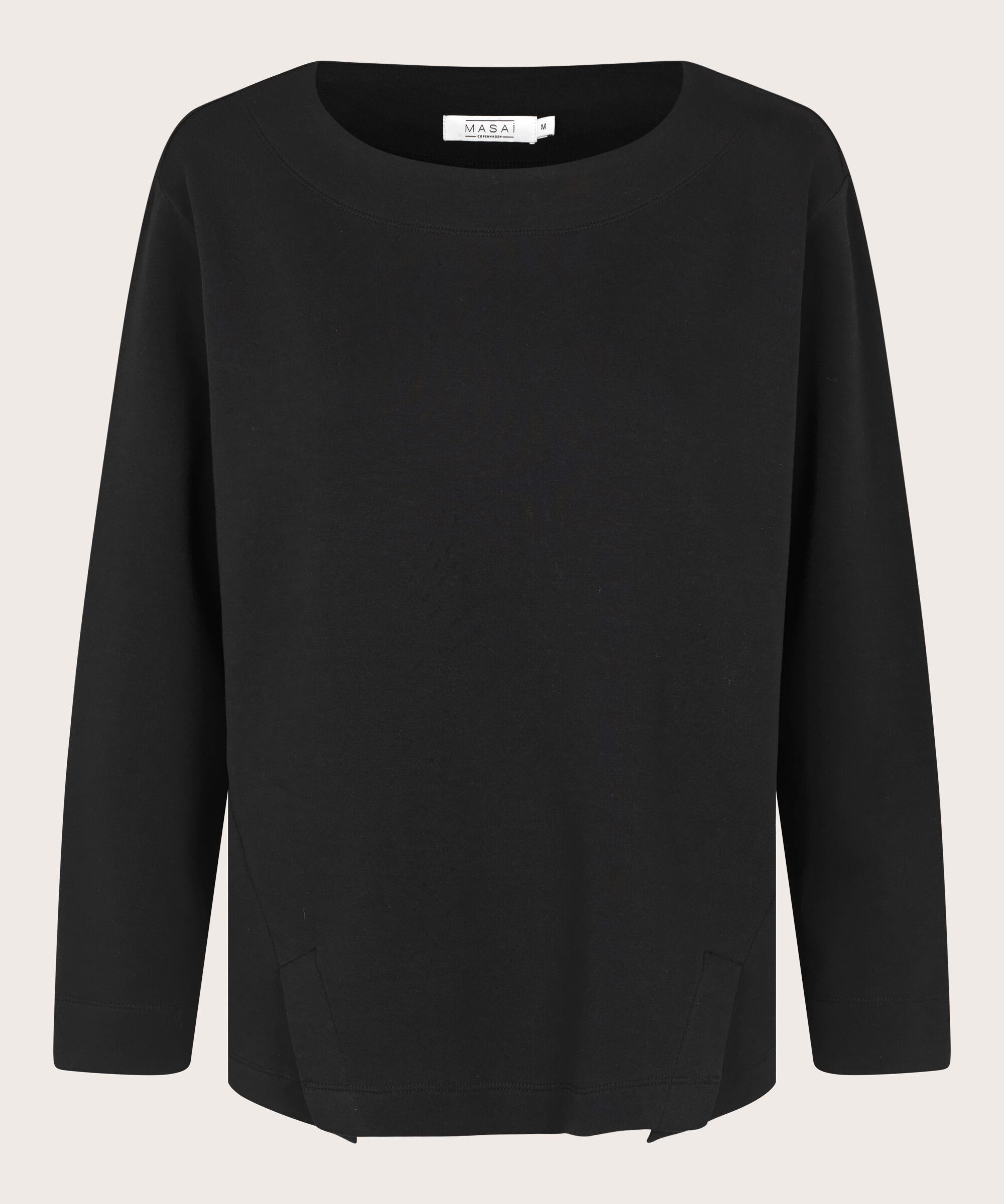 sweat-shirt doux avec fentes sur le devant, Black