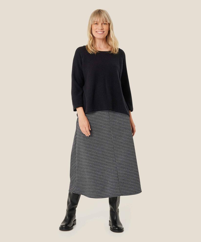 jupe en jersey épais avec taille élastiquée, Black