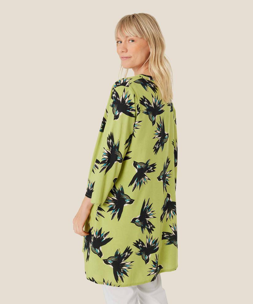 Tunique En Viscose Imprimée À Manches Trois-quarts, Fern