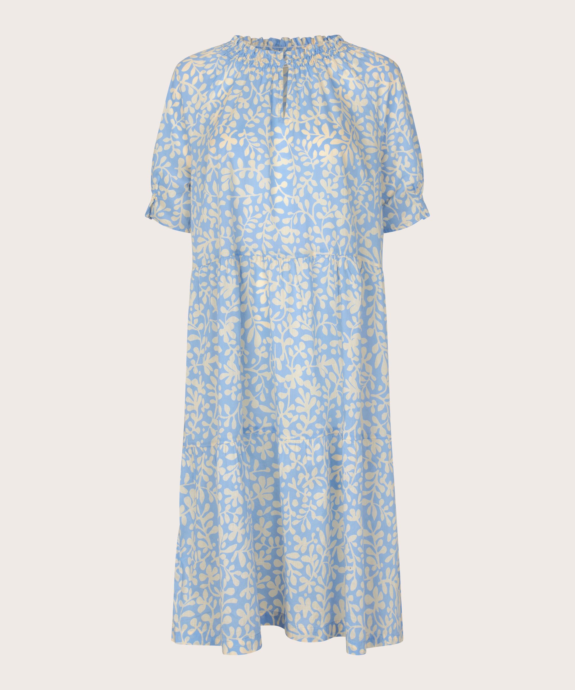 robe en coton imprimé à manches courtes, Della Blue