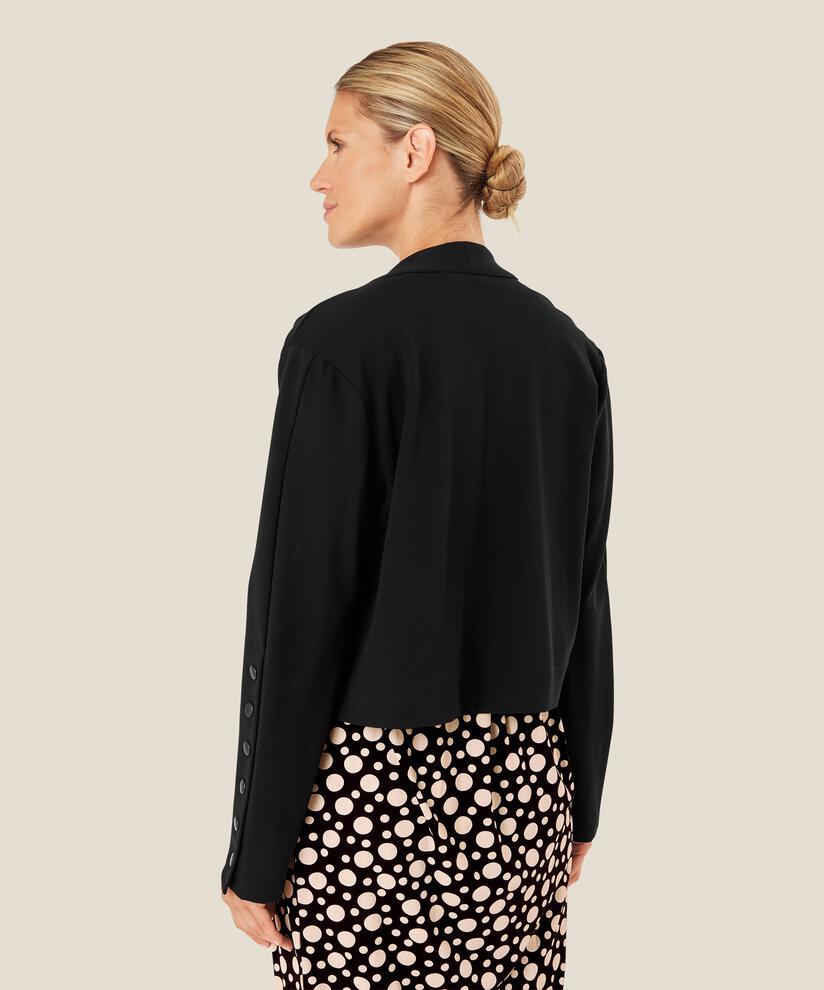 veste courte en jersey avec bouton sur la manche, Black