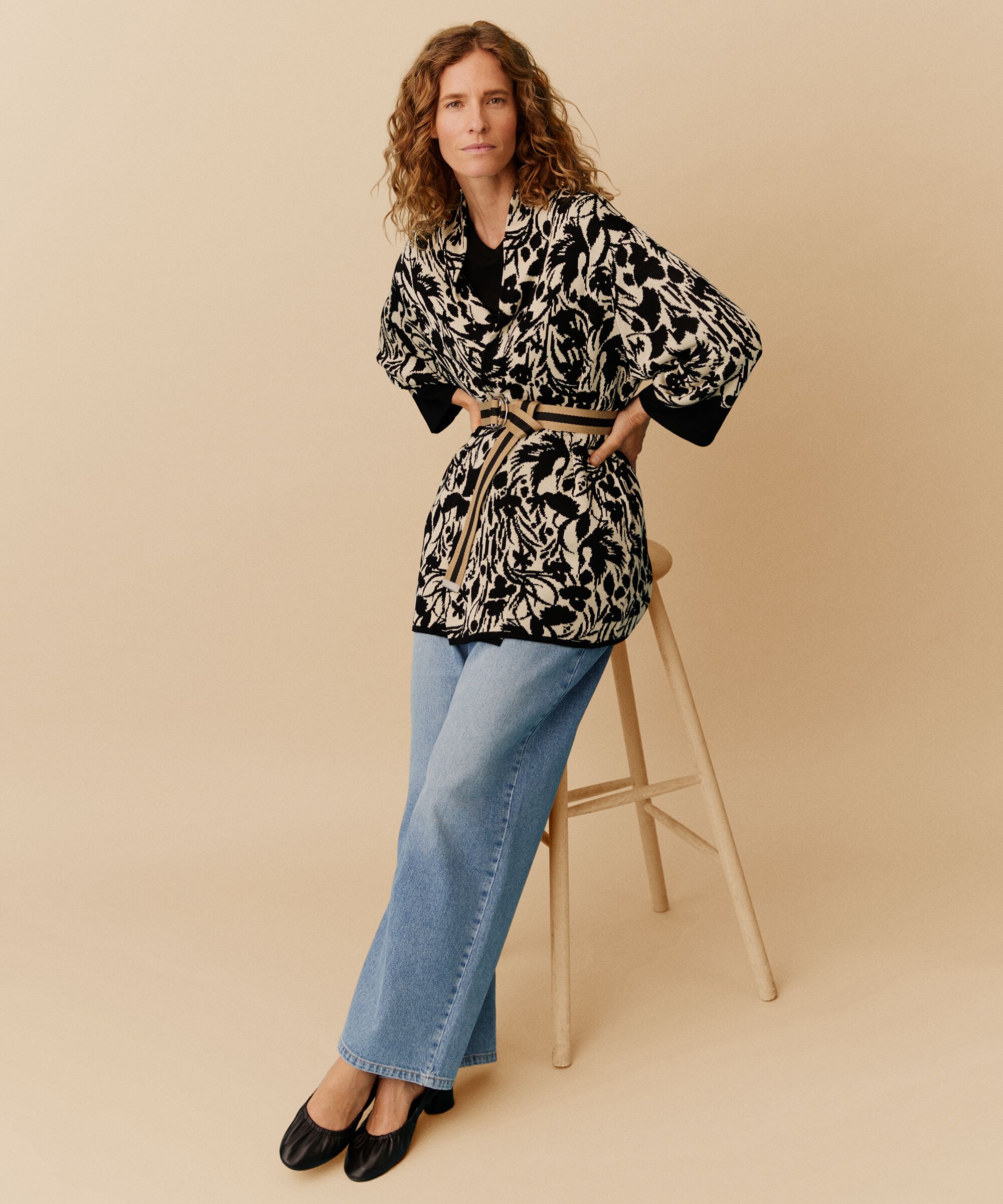 jean stretch et jambes larges, Light Denim