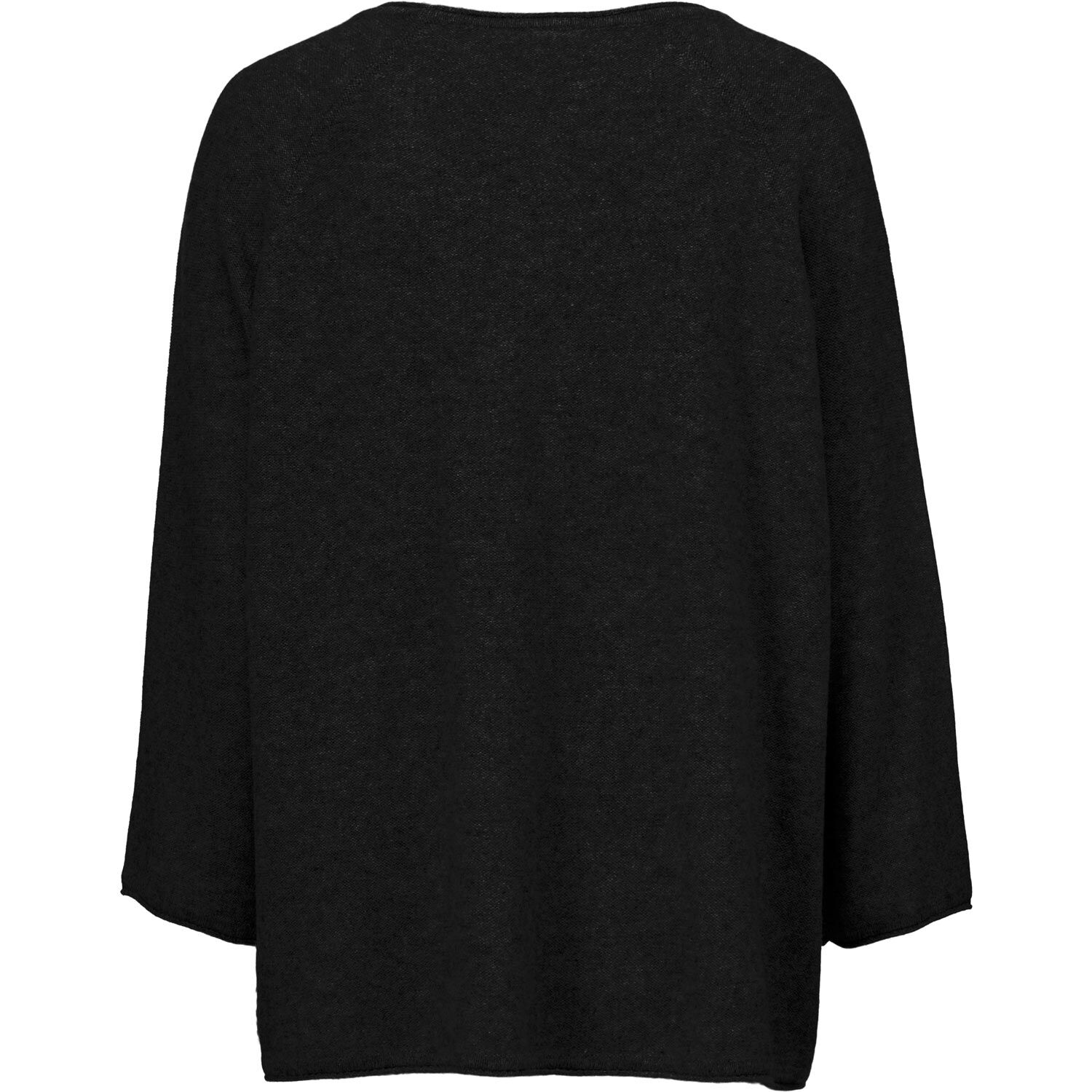 pull en laine &agrave; manches 3/4, Black