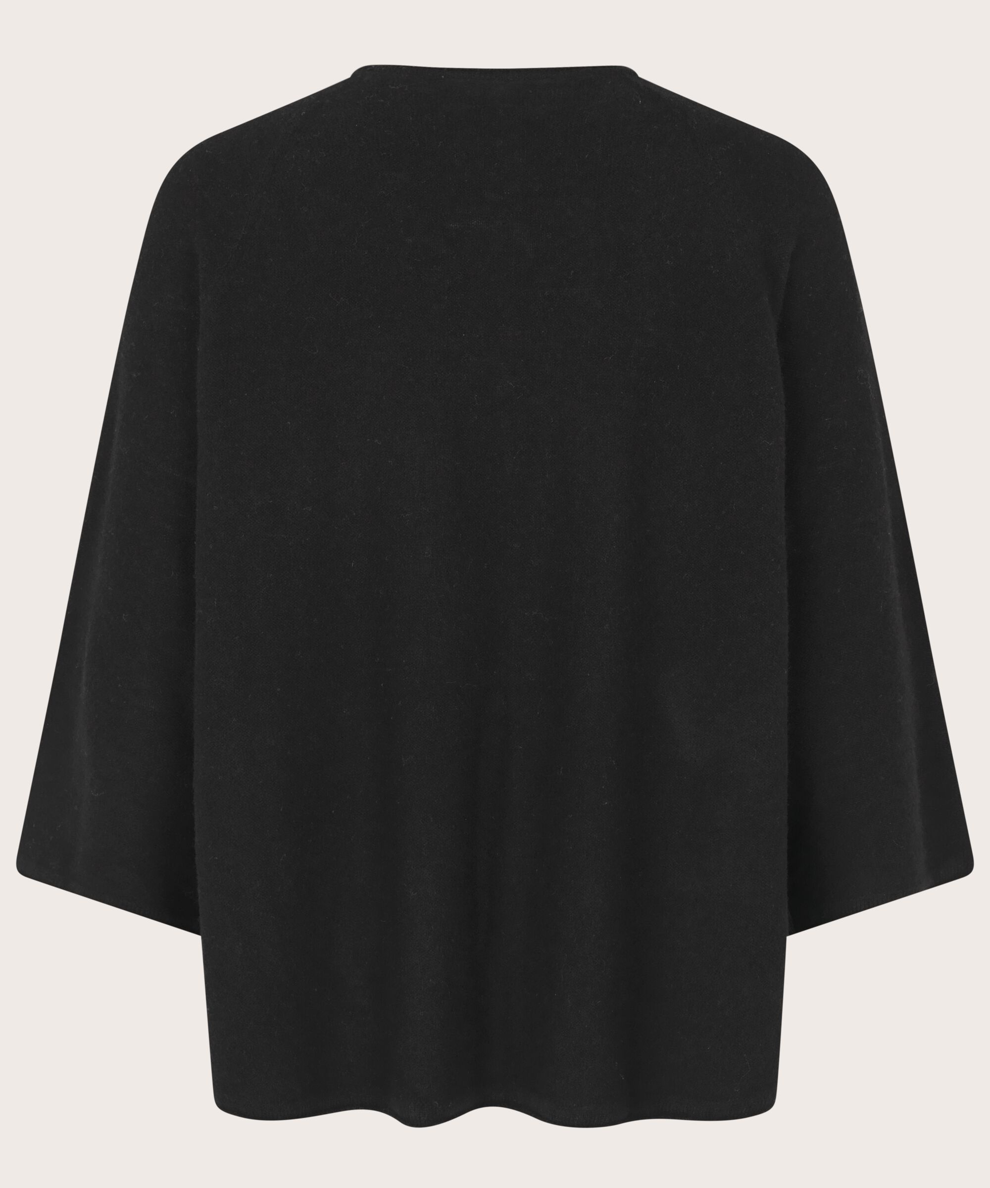 pull en laine à manches 3/4, Black