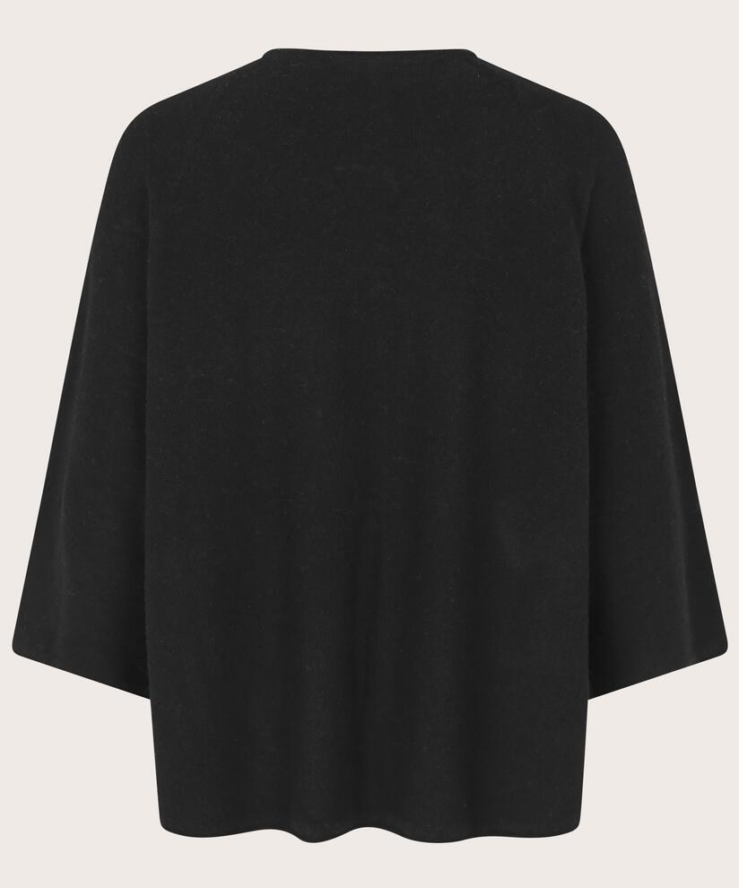 pull en laine à manches 3/4, Black