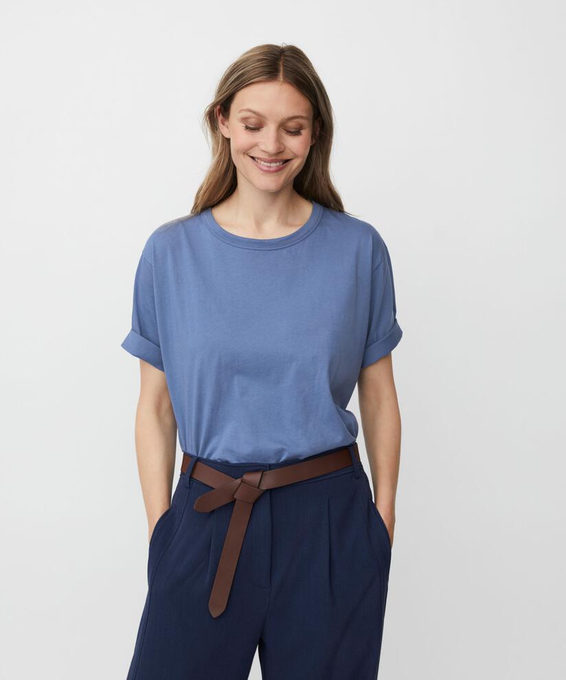 T-shirt À Col Rond, Bijou Blue