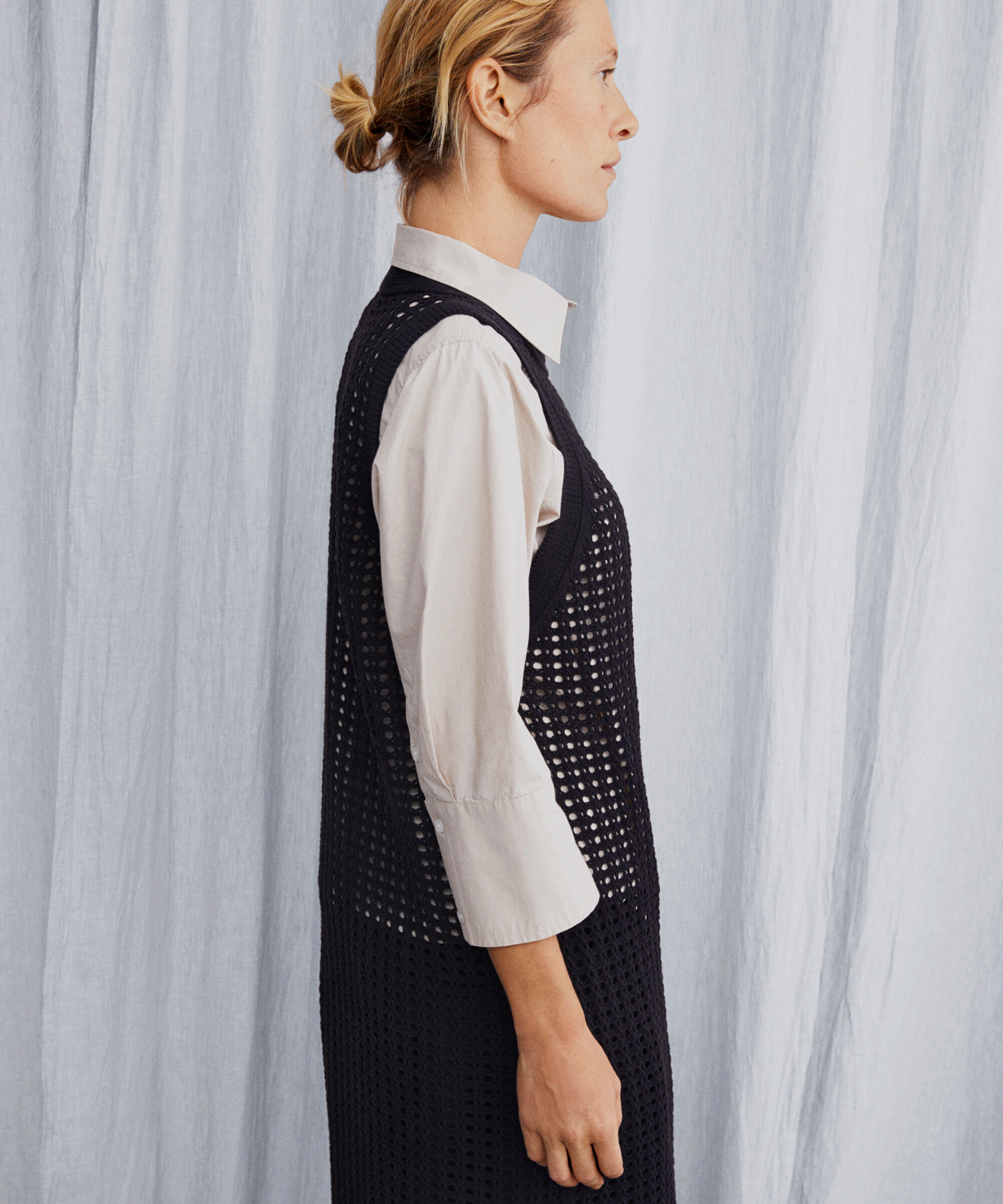 robe en maille de coton doux, Black