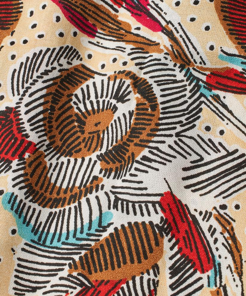 veste en viscose imprimée à manches 3/4 et ceinture, Soybean