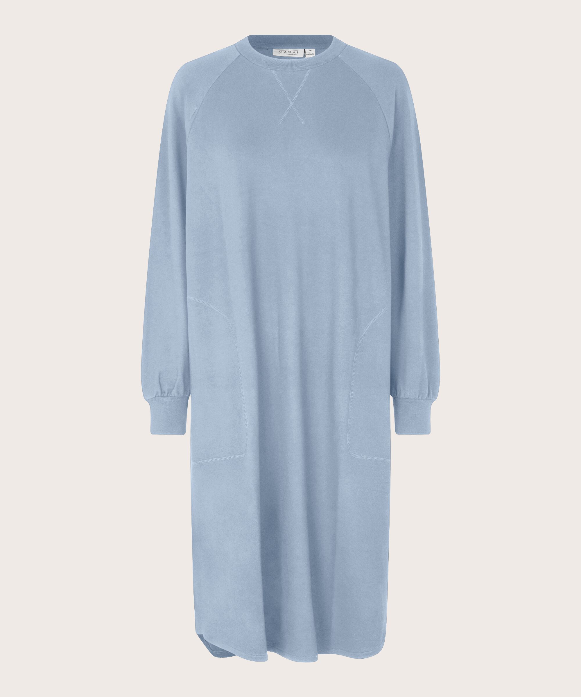 robe casual en jersey à col rond, Blue Fog