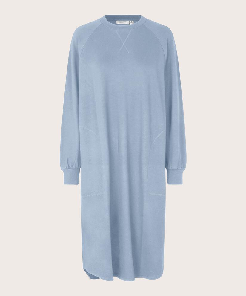 robe casual en jersey à col rond, Blue Fog