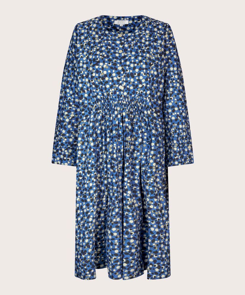 robe en coton avec plis et poches fendues, Federal Blue
