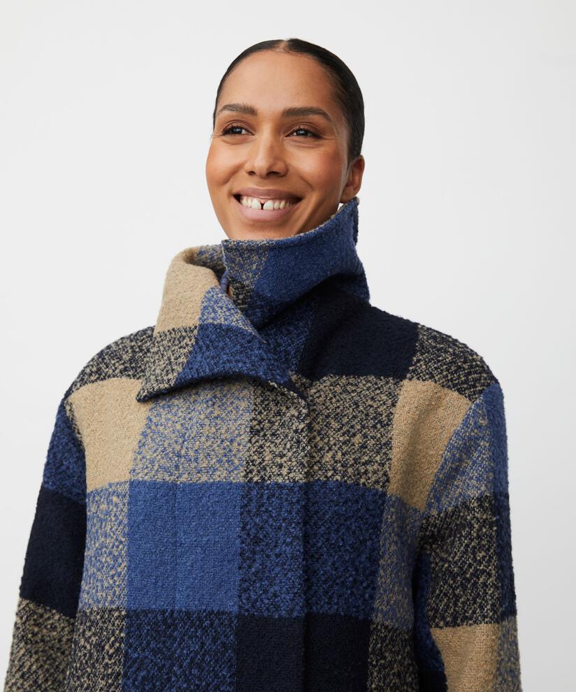 manteau en laine mélangée avec doublure thermique, Navy Blazer